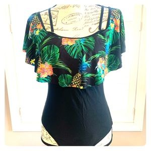 Floral Ruffle one piece Bathing Suit